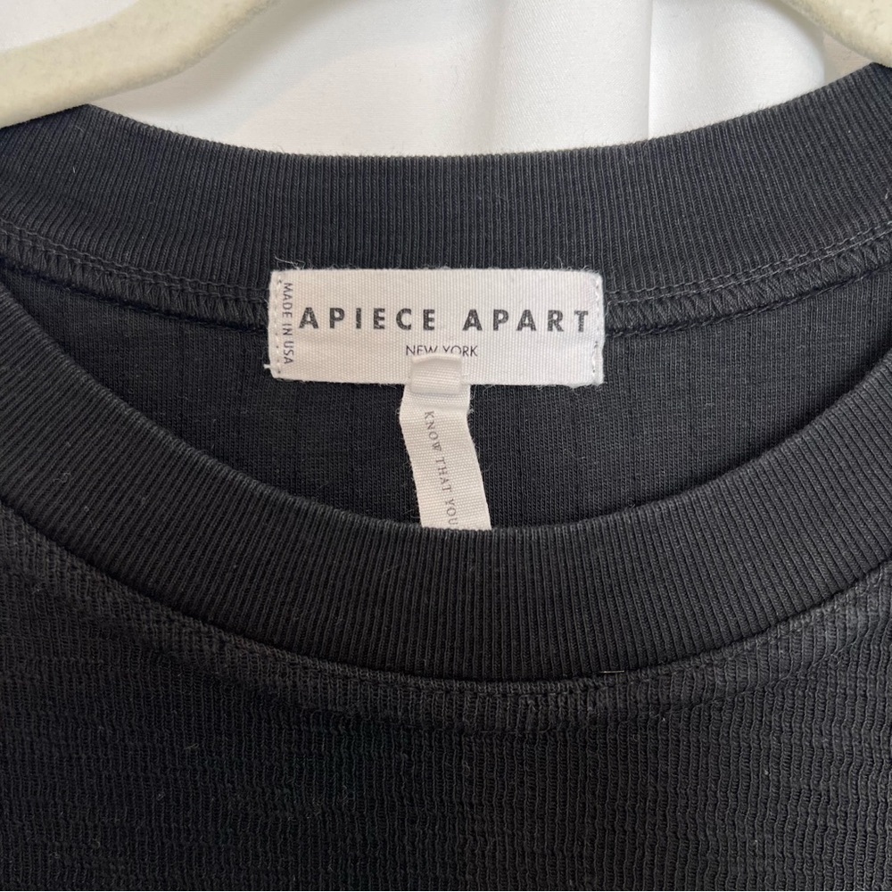 APIECE APART Olimpio Organic Cotton Sweatshirt Women's Sz XS Black Puff Sleeve - Picture 10 of 10